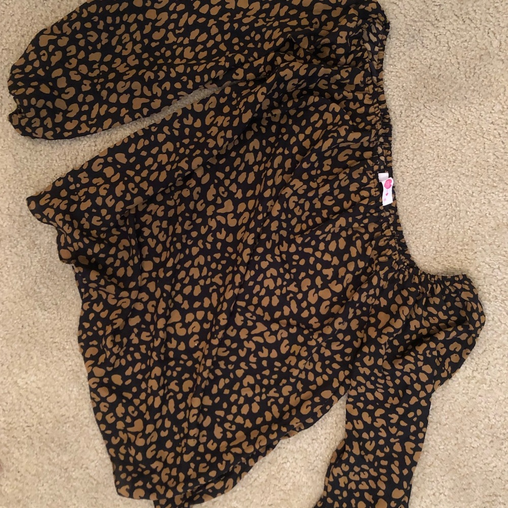 Buddy love cheetah print off the shoulder top